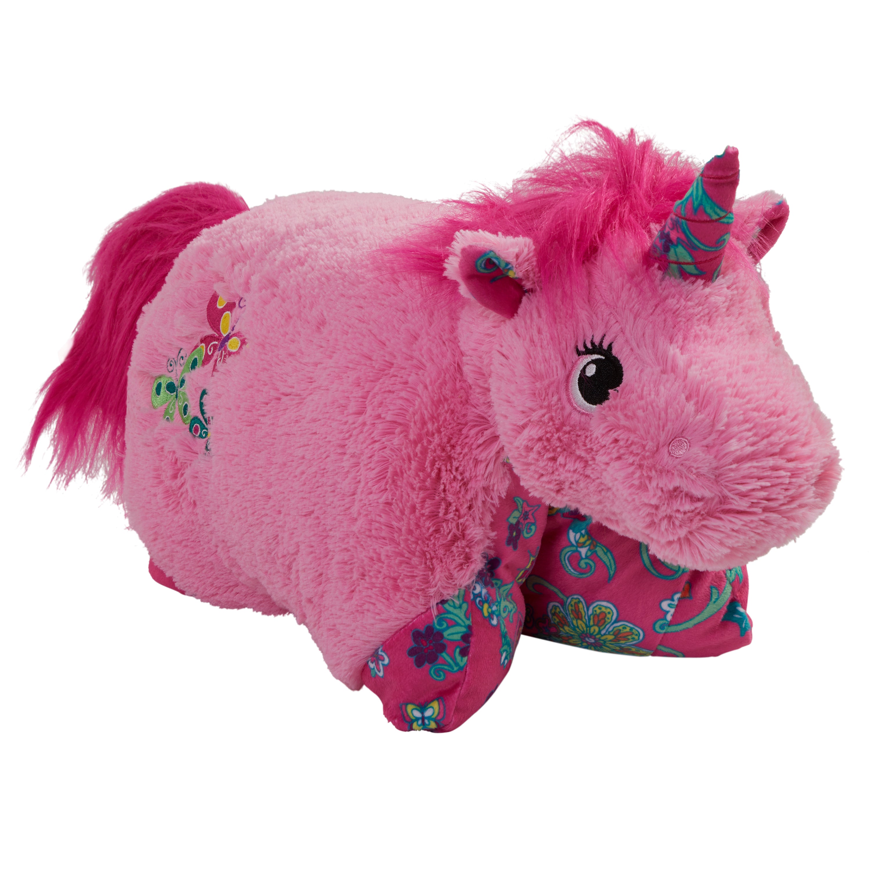 COLORFUL PINK UNICORN PILLOW PETS 16 Inches, image size:3000x3000